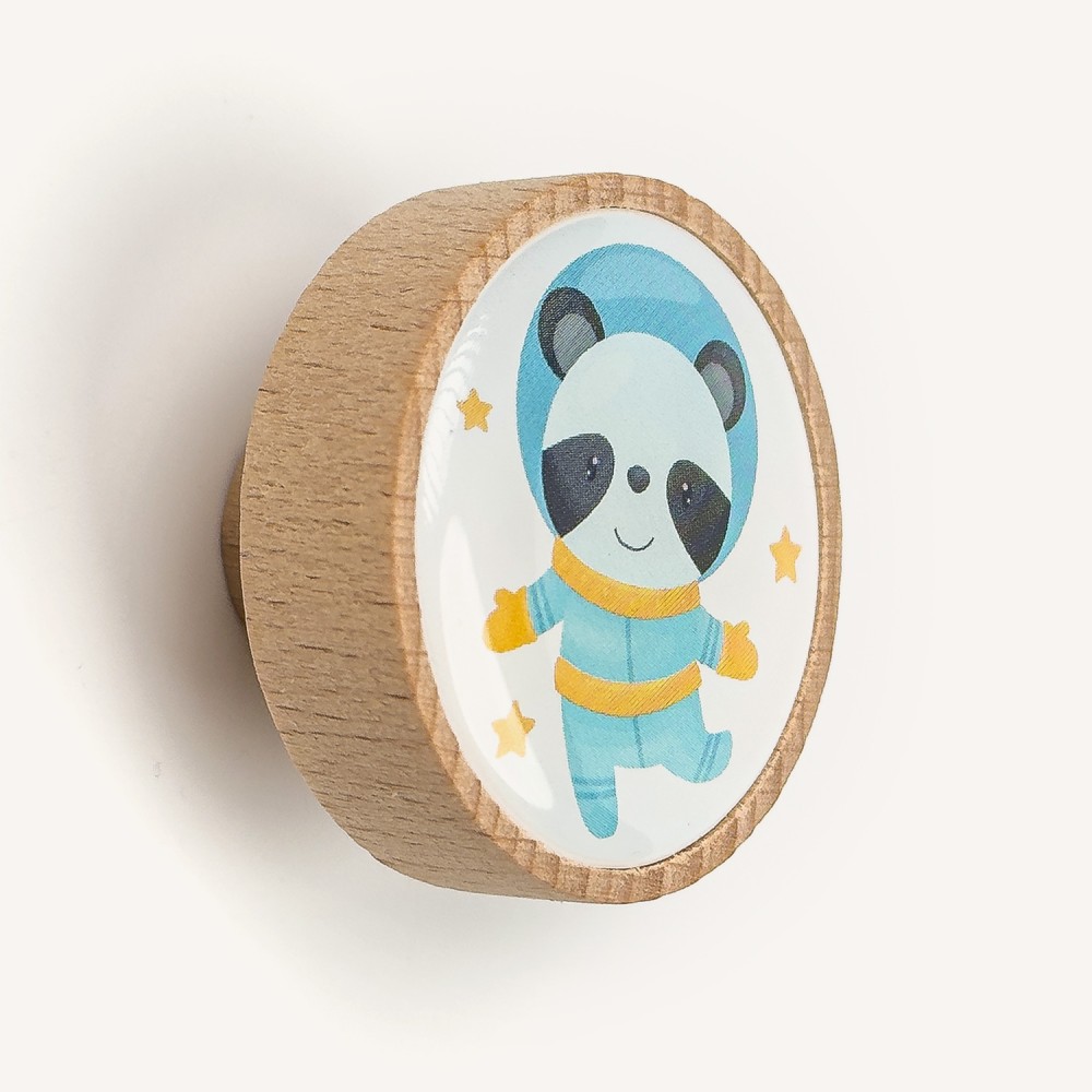 Astronot Panda Ahşap Kulp Astronot Panda Ahşap Kulp