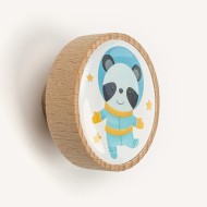 Astronot Panda Ahşap Kulp