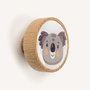 Koala Figürlü Çocuk Odası Ahşap Kulp