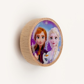 Elsa ve Anna Figürlü Doğal Ahşap Çocuk Odası Kulp